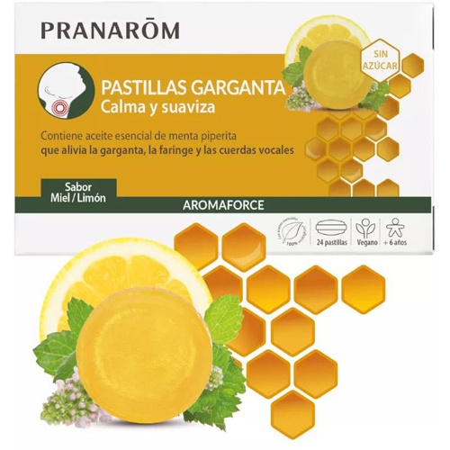 Pranarom pastillas garganta miel limon