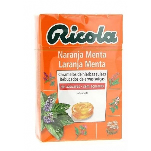 Ricola caramelos sin azucar (1 envase 50 g sabor naranja)