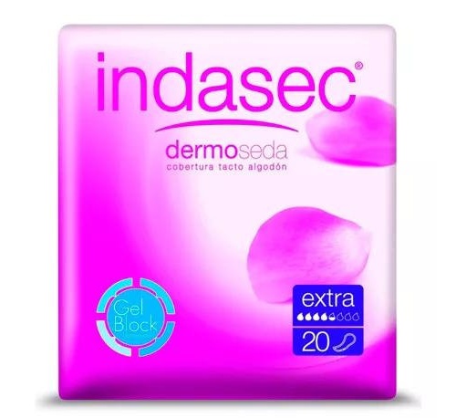 Compresa perdidas leves indasec dermoseda extra bolsa 20 compresas - indasec dermoseda