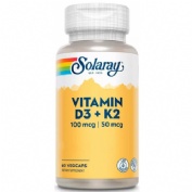 Solaray vitamina d3 & k2 60 capsulas