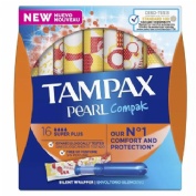 Tampax compak pearl tampon 100%algodon (super plus 16 u)