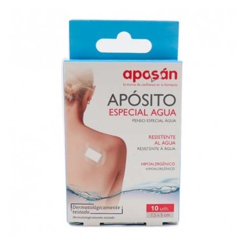 Aposan aposito especial agua - aposito esteril (10 unidades 7,5 cm x 5 cm)