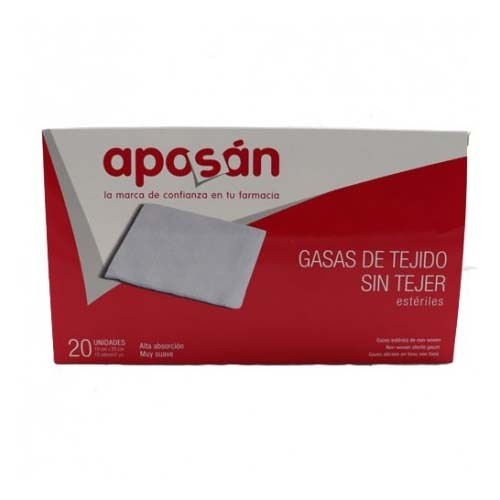 Aposan gasa esteril tejido sin tejer compresas (20 gasas 20 cm x 10 cm)